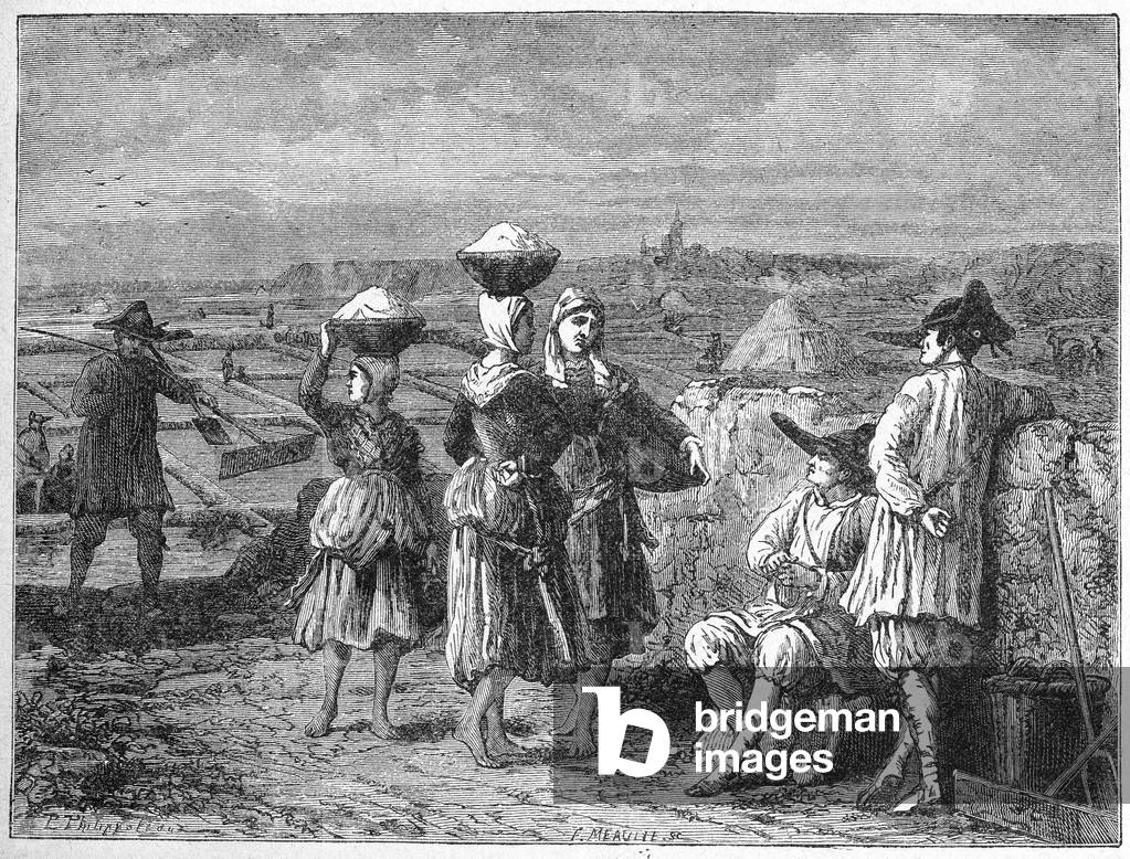 Breton malariers and sauniers, c. 1880 (engraving)