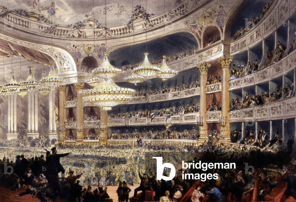 Ball at the Paris Opera during Carnival, 1850 (litho)