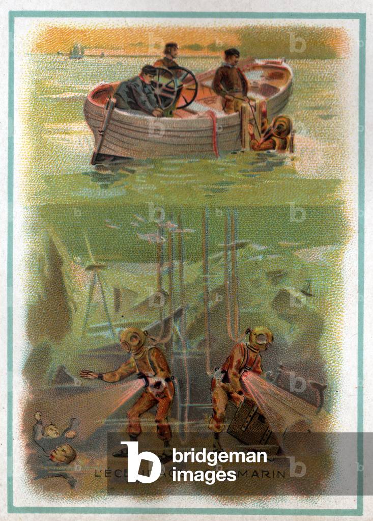 Underwater lighting. (litho, circa 1900)