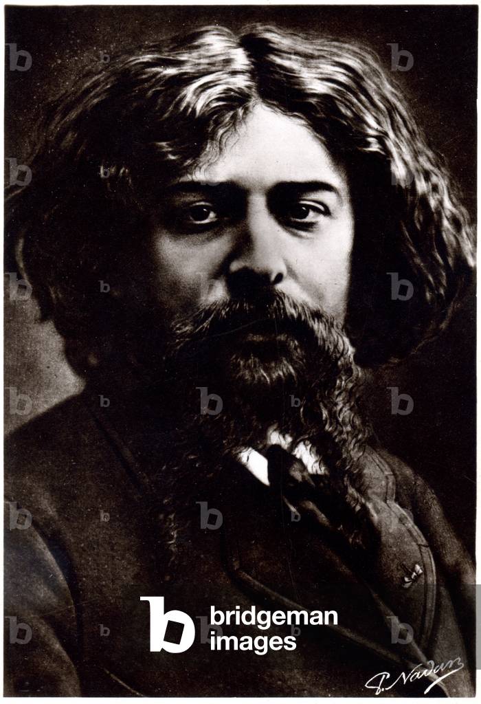 Literature. The french writer Alphonse Daudet. Photo by Paul Nadar, c.1880 (b/w photo)
