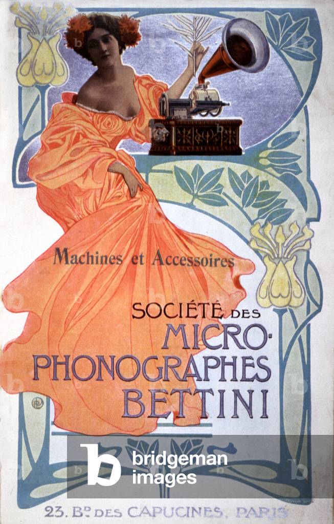 advertisement for gramophone Bettini, c. 1900