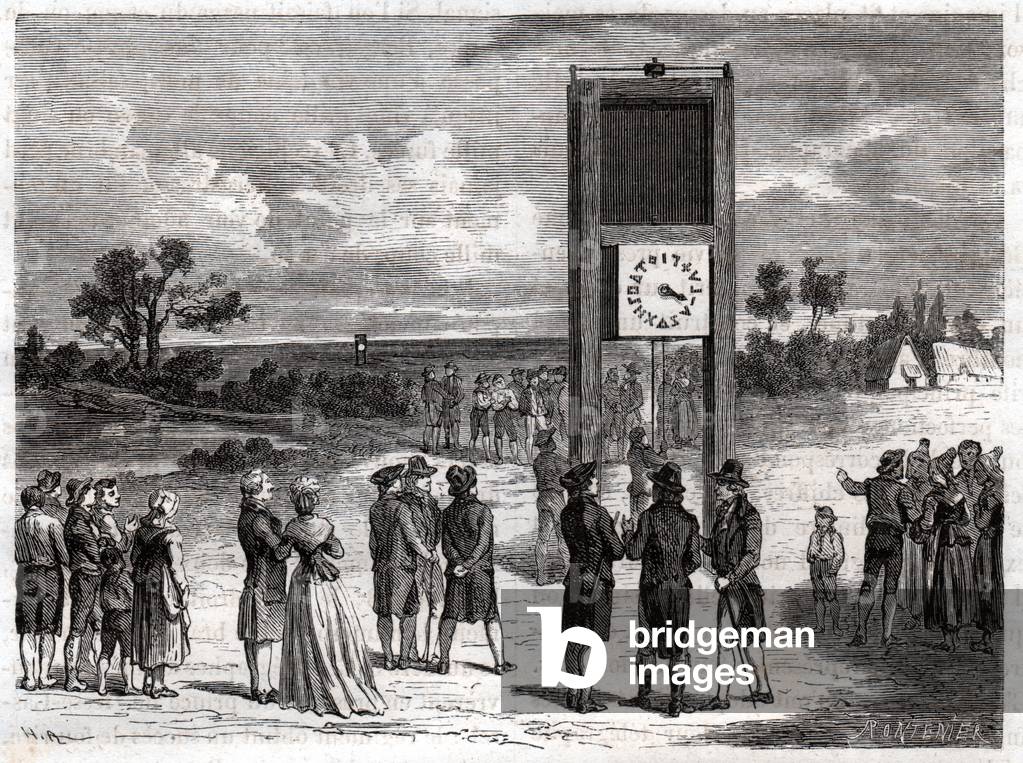 Telegraphe aerien. Aerial telegraph.