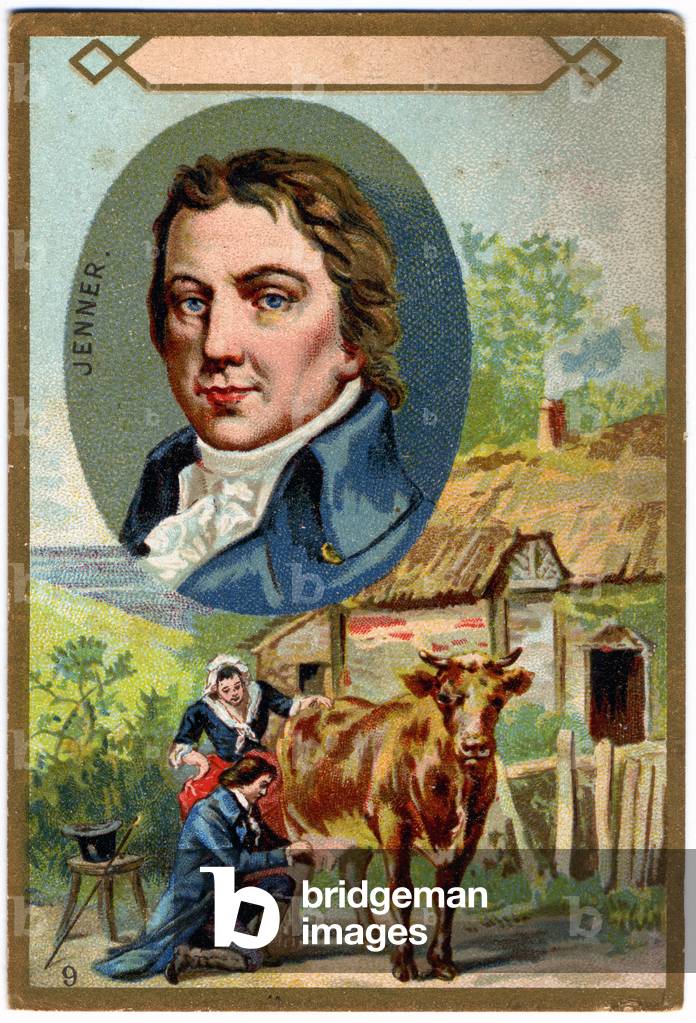 Medicine. Edward Jenner and the smallpox vaccine. Imagery, France, c.1900.