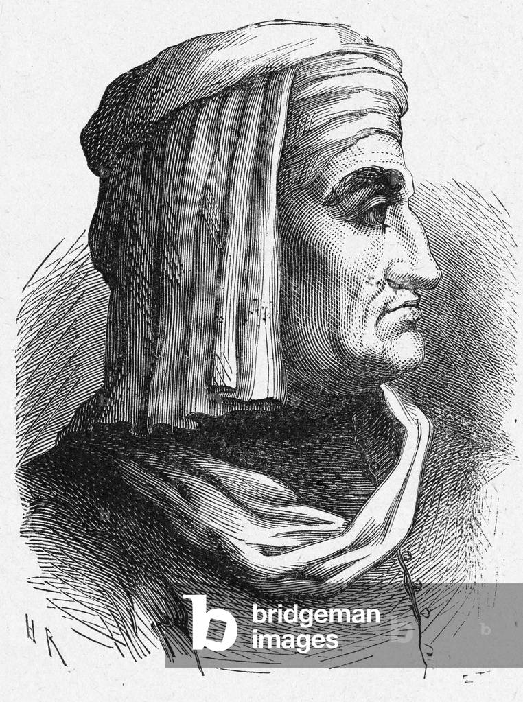 Art. The italian sculptor Lucca della Robbia. Engraving in: Grands hommes et grands faits de l'industrie, France, c.1880 (engraving)