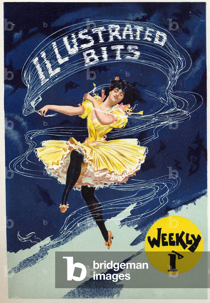 Art. Entertainment. Cancan dancer. Poster by A. Morrow for the magazine: Illustrated Bits, England, c.1890 (poster)