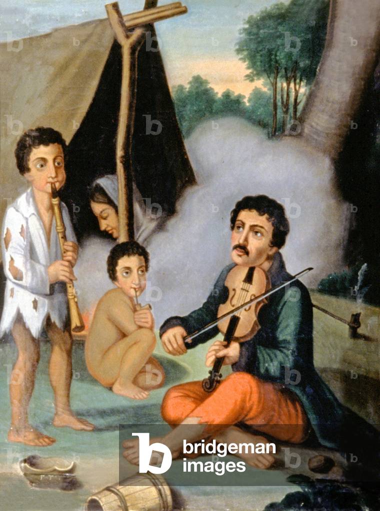 Musician gypsy family, c.1880-1900 (painting)