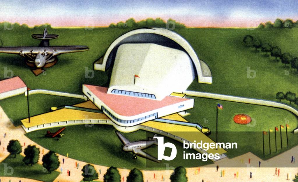 Aircraft Pavilion, International Fair NY, 1939 (postcard)