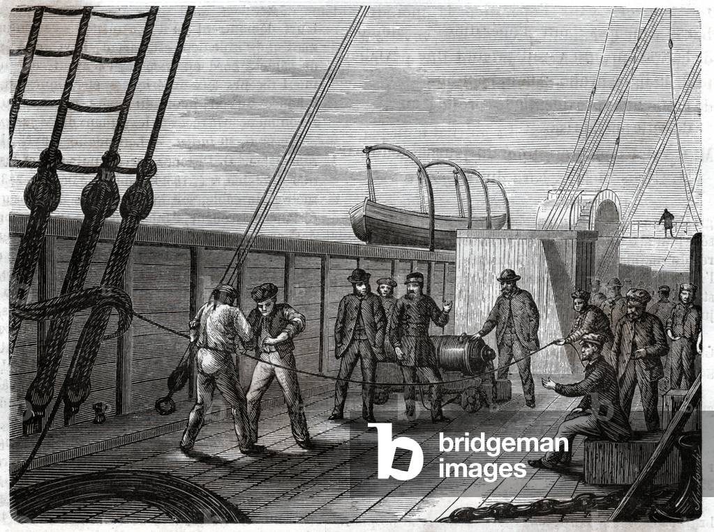 Cable telegraphique sous marin. Telegraphic undersea cable.