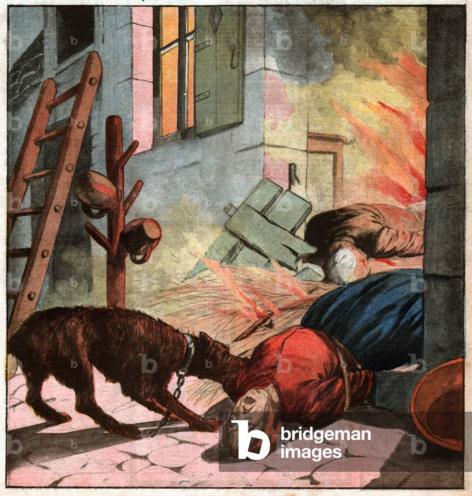 Woman saved by her dog, 1925 (print)