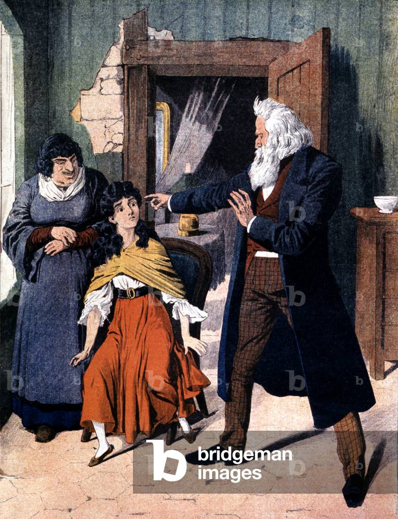 Session of hypnotism, late 19th century (print)