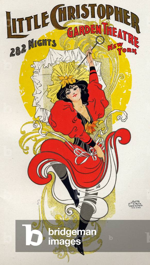 Woman dancing the cancan. Little Christopher Theatre, New York, 1896 (poster)