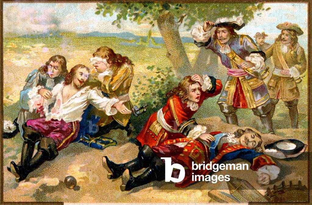 History. France. Death of Henri de la Tour d'Auvergne, Vicomte de Turenne, at the battle of Salzbach (Franco Dutch War), 1675. Imagery, France, c.1900.