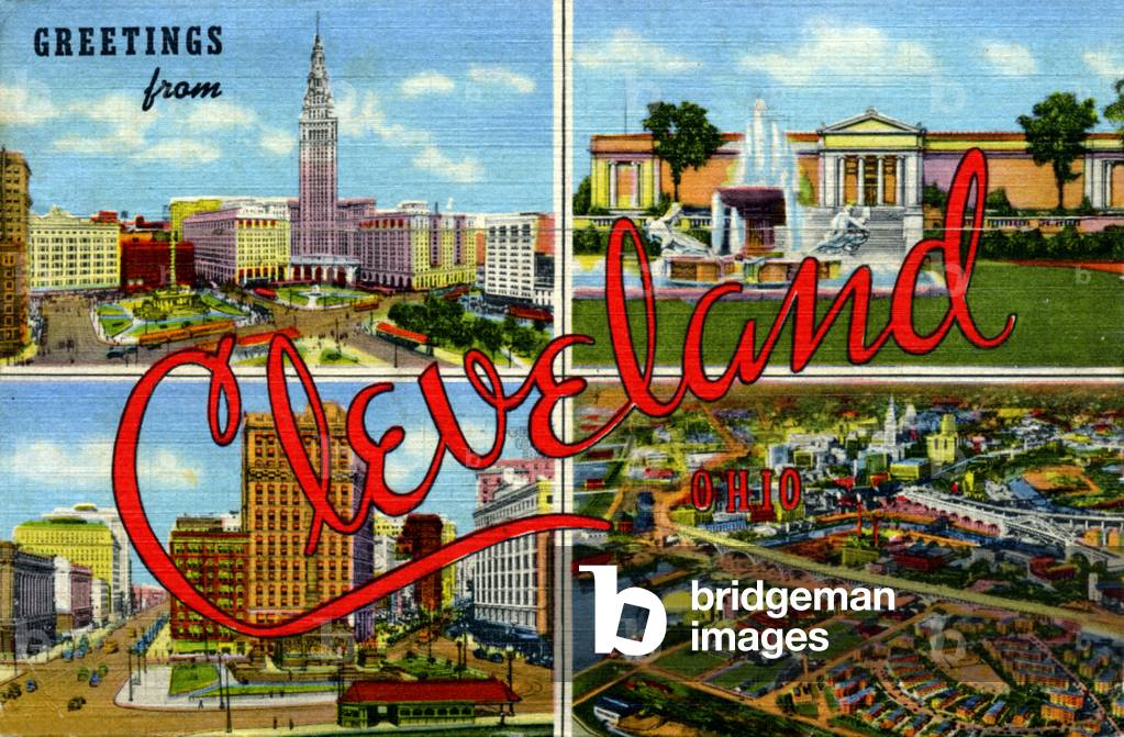 Geography. USA. Greetings from Cleveland (Ohio). Postcard, USA, c.1930 (postcard)