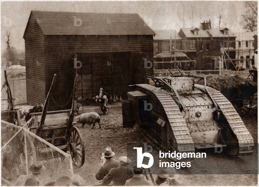 After the war tank. (b/w photo, 1929)