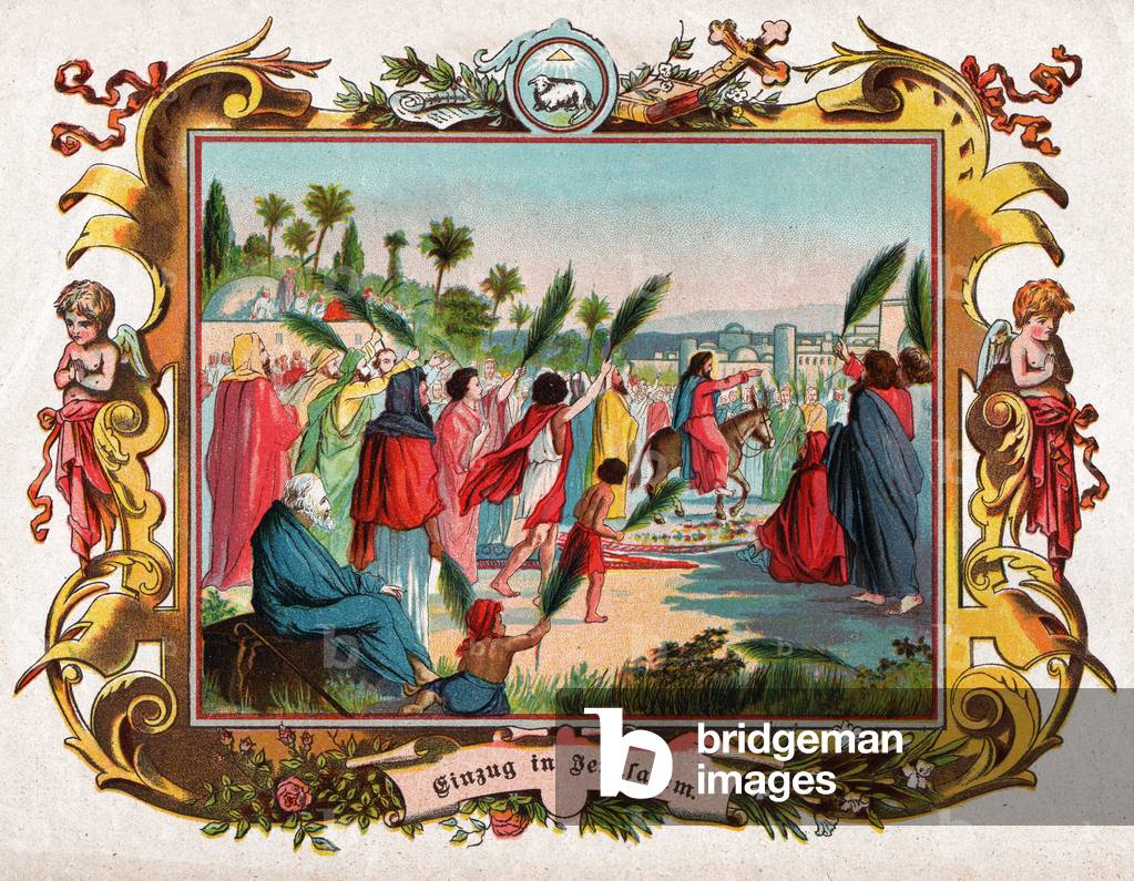 Jesus Christ in Jerusalem, circa 1900 (engraving)