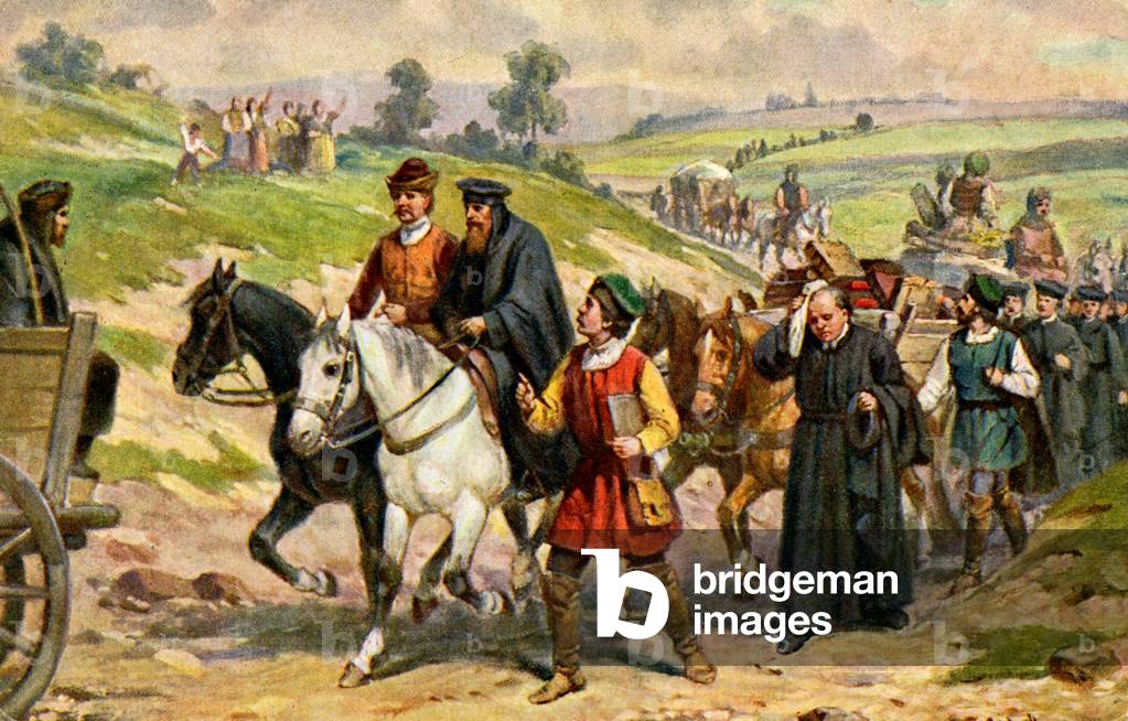 Decree of Kutna Hora: teachers leaves the University of Prague, c.1920 (Illustration)