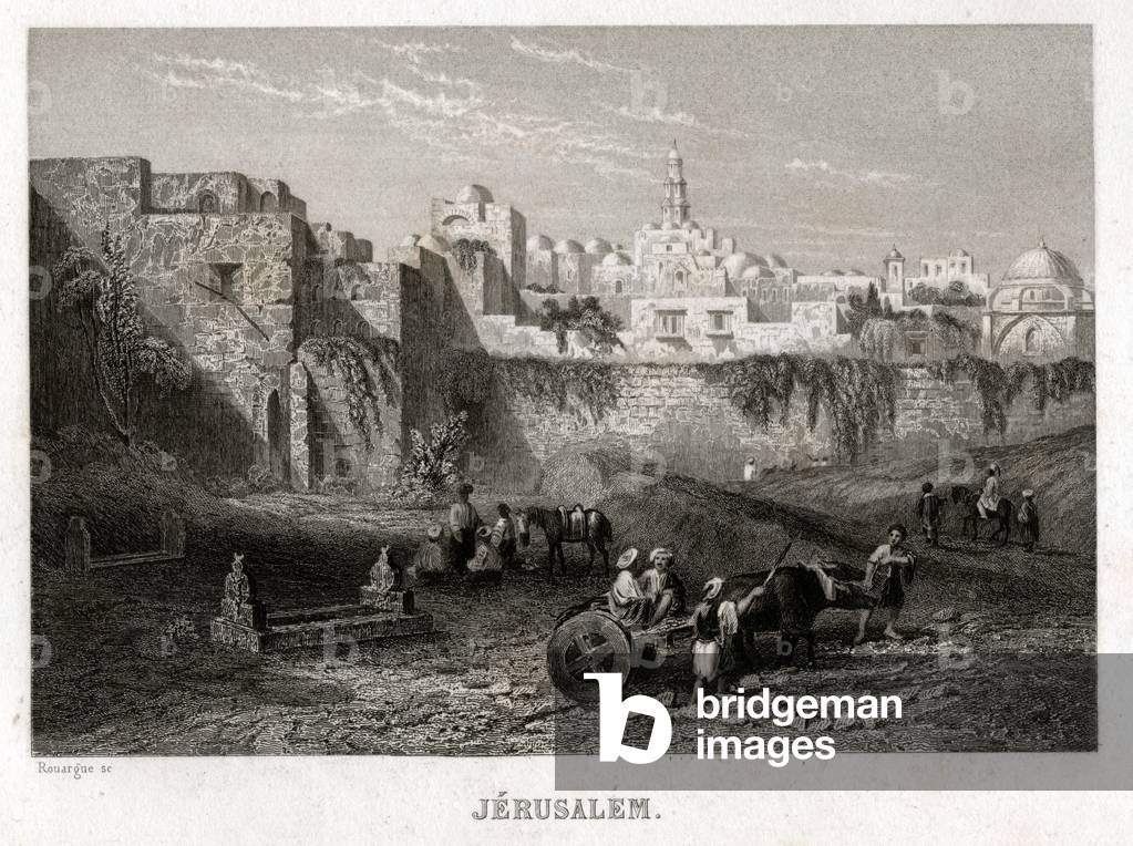 Jerusalem, Israel. (engraving, ca. 1840)
