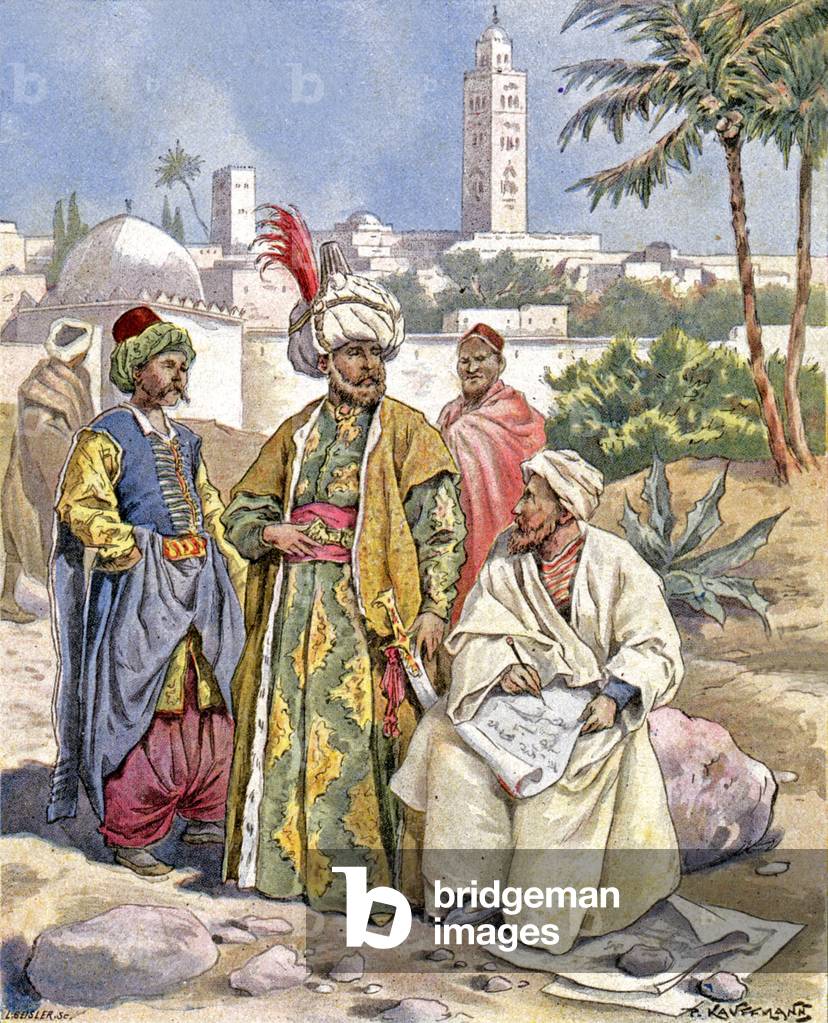 Morocco, Idris 2 founded its capital Fes, c.1900 (illustration)