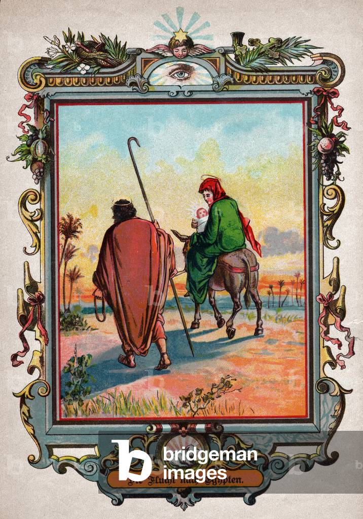 Flight into Egypt, circa 1900 (engraving)