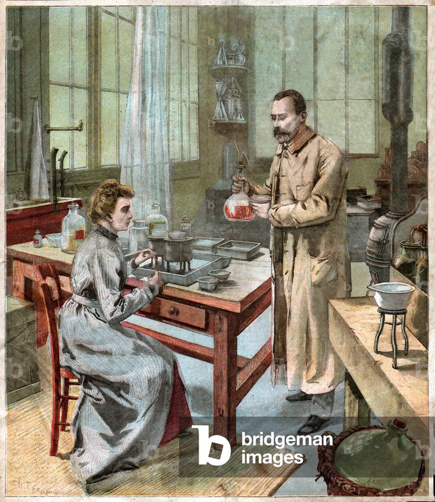 Pierre et Marie Curie. Pierre and Marie Curie.