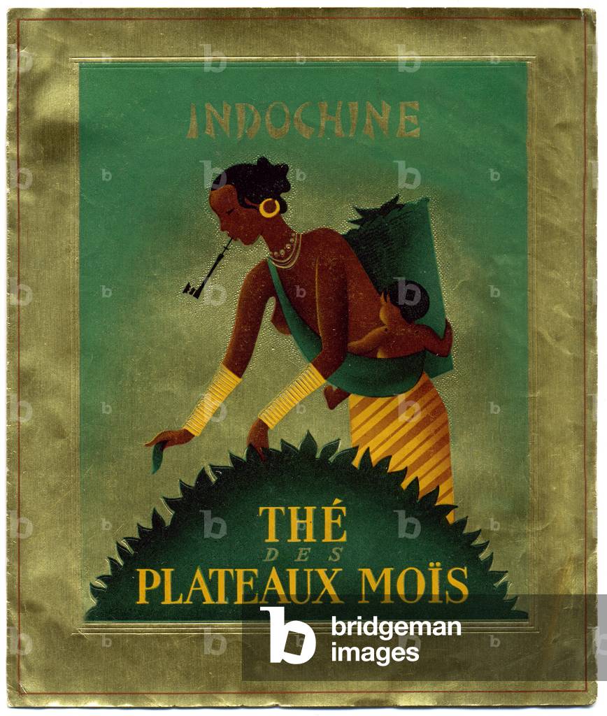 Geography. Vietnam. Mother and baby harvesting tea. Tea of the Moi Hinterland (French Indochina). Advert, France, c.1930.