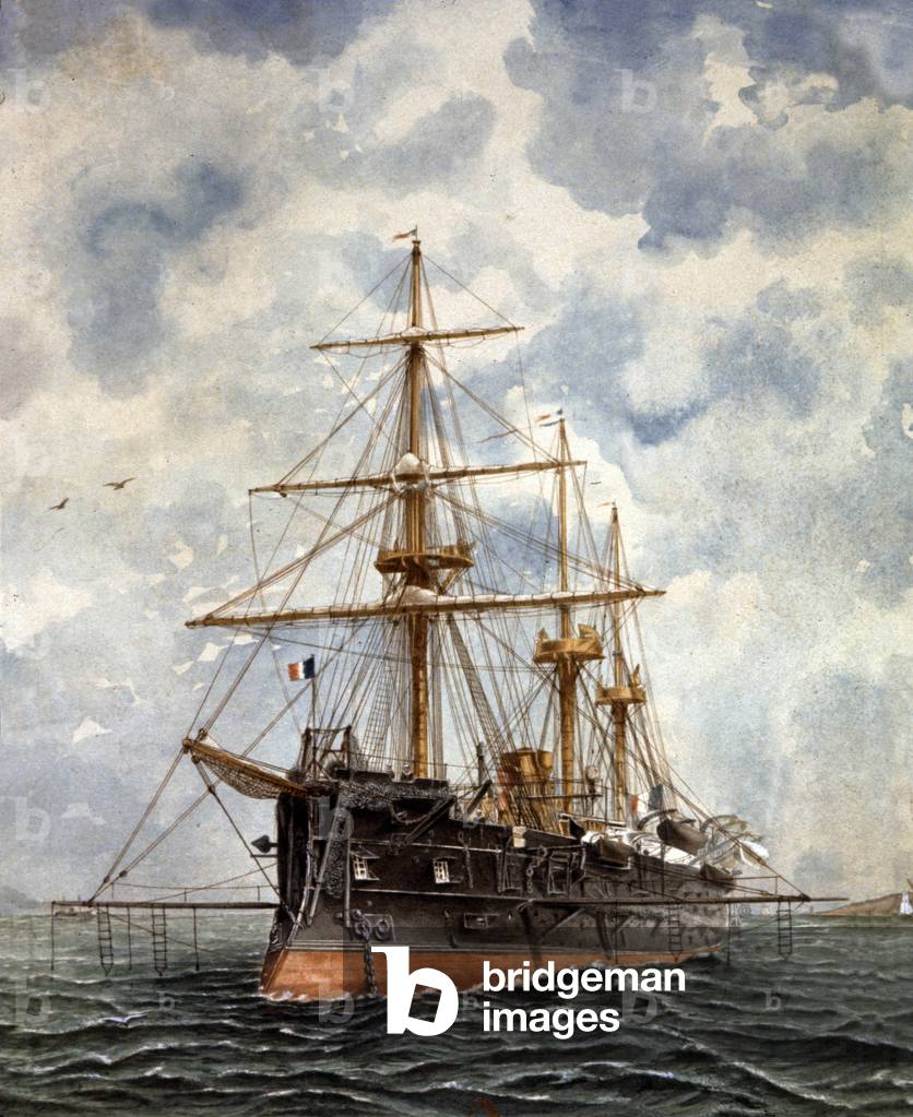 A french warship, c.1890 (watercolour)