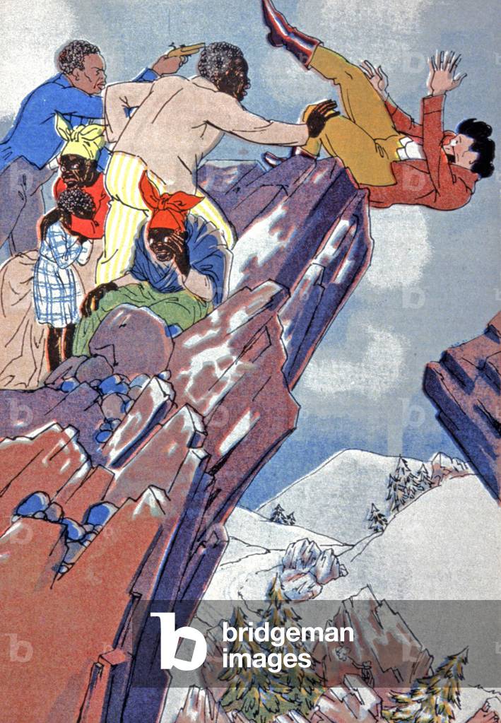 Georges and his family overthrow the slave trader Marks, 1941 (illustration)