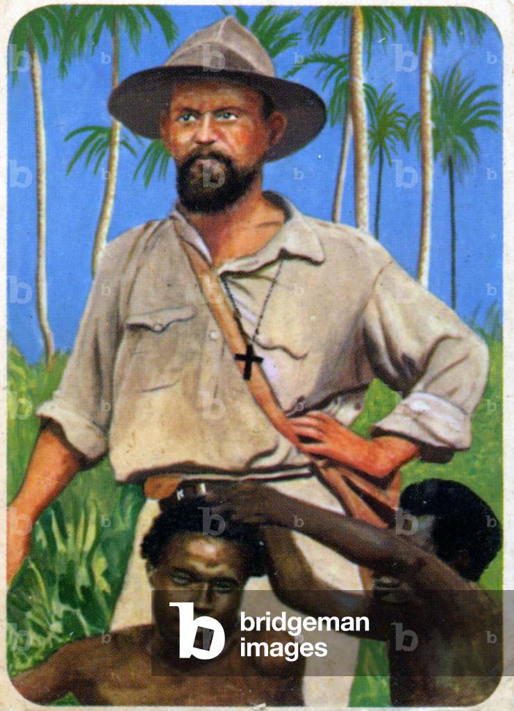 The french explorer Father Andre Dupeyrat in New Guinea, c.1950 (print)