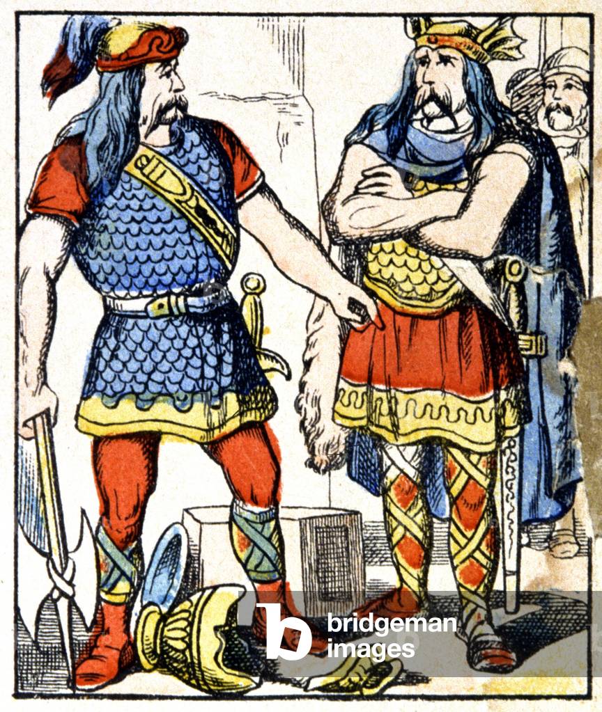 Clovis and the vase of Soissons, c1880 (engraving)