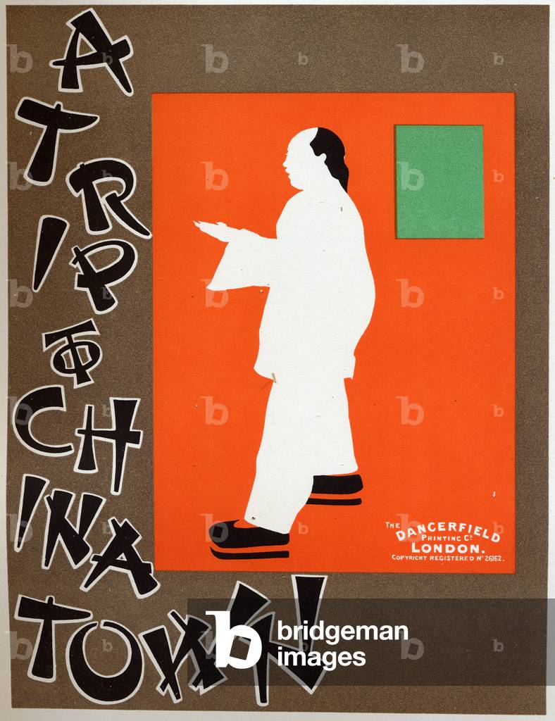 Art. Entertainment. A trip to Chinatown, musical play by Charles Hoyt. Poster by Berggarstaff, England, c.1891-1895 (poster)