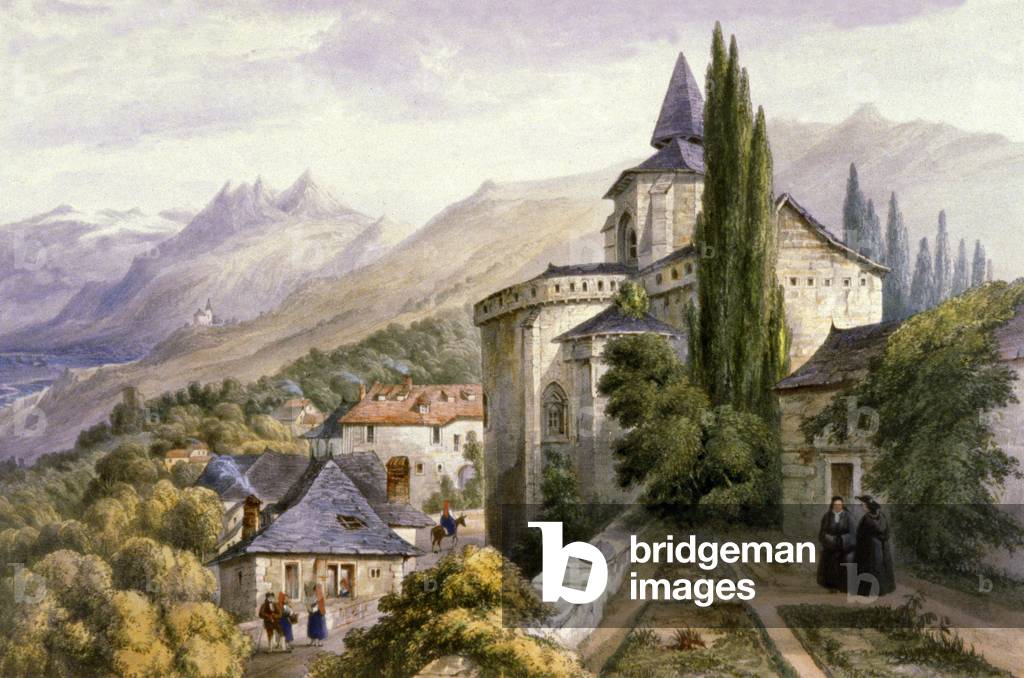 Saint Savin's monastery, 19th century (litho)