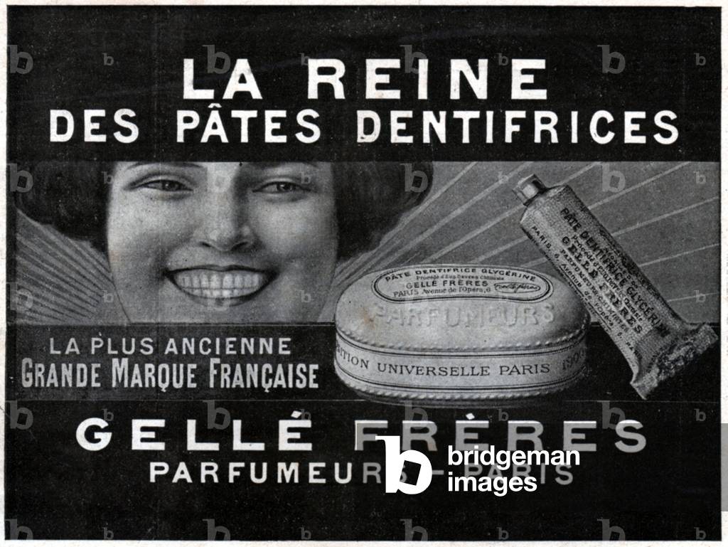 Toothpaste Gelle advertising, 1920 (illustration)