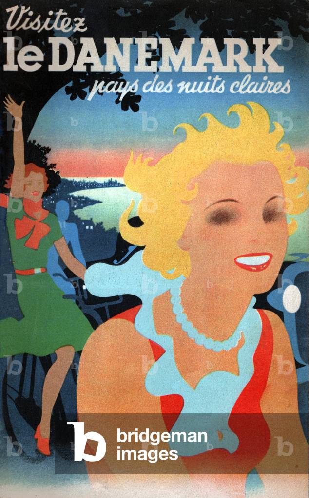 Tourism in Denmark. (Illustration, ca. 1930-1940)
