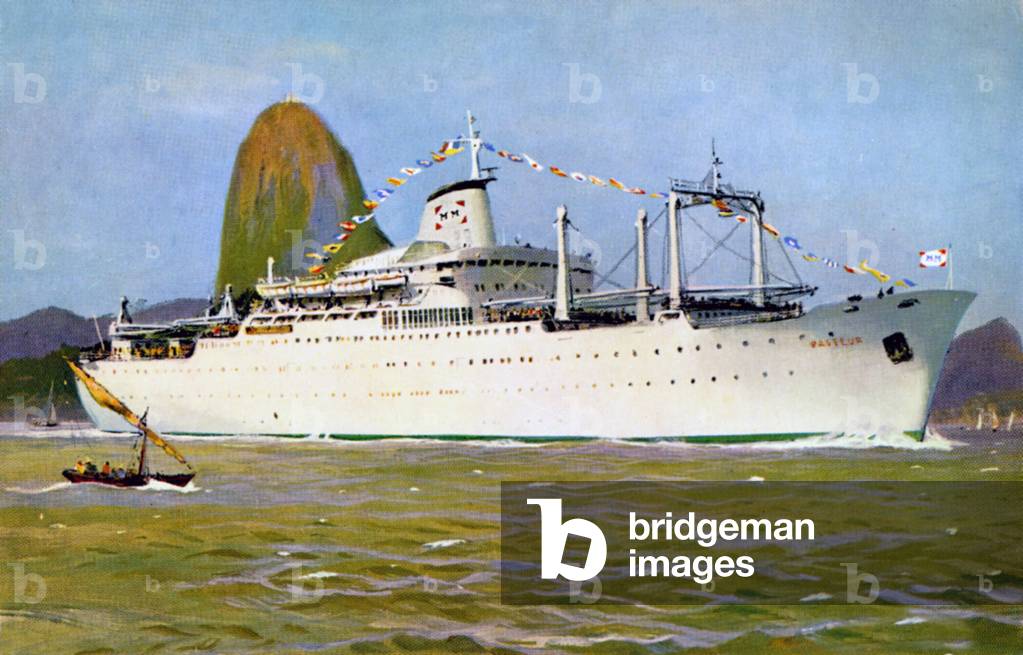 The liner Le Pasteur.   c.1938 (postcard)