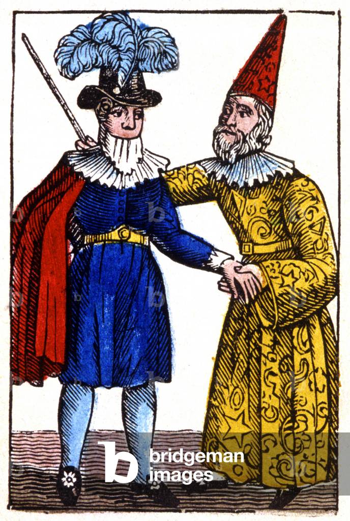 Carnival costume: a page and a magician, c.1840 (print)
