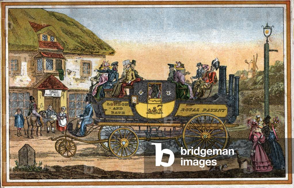 Omnibus Gurney. (engraving, middle 19th century)