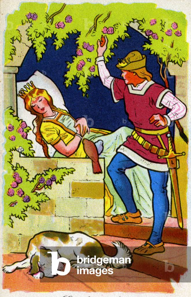 Literature. Fairy Tales. Sleeping Beauty, tale by Charles Perrault. Illustration, Hungary, c.1930.