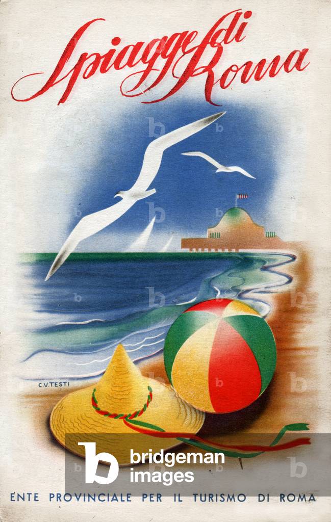 Ostia Lido beach. (Illustration,1938)