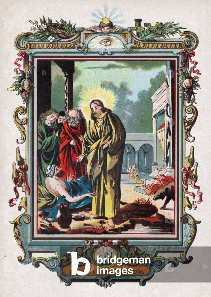 Miracles of Jesus Christ, circa 1900 (engraving)