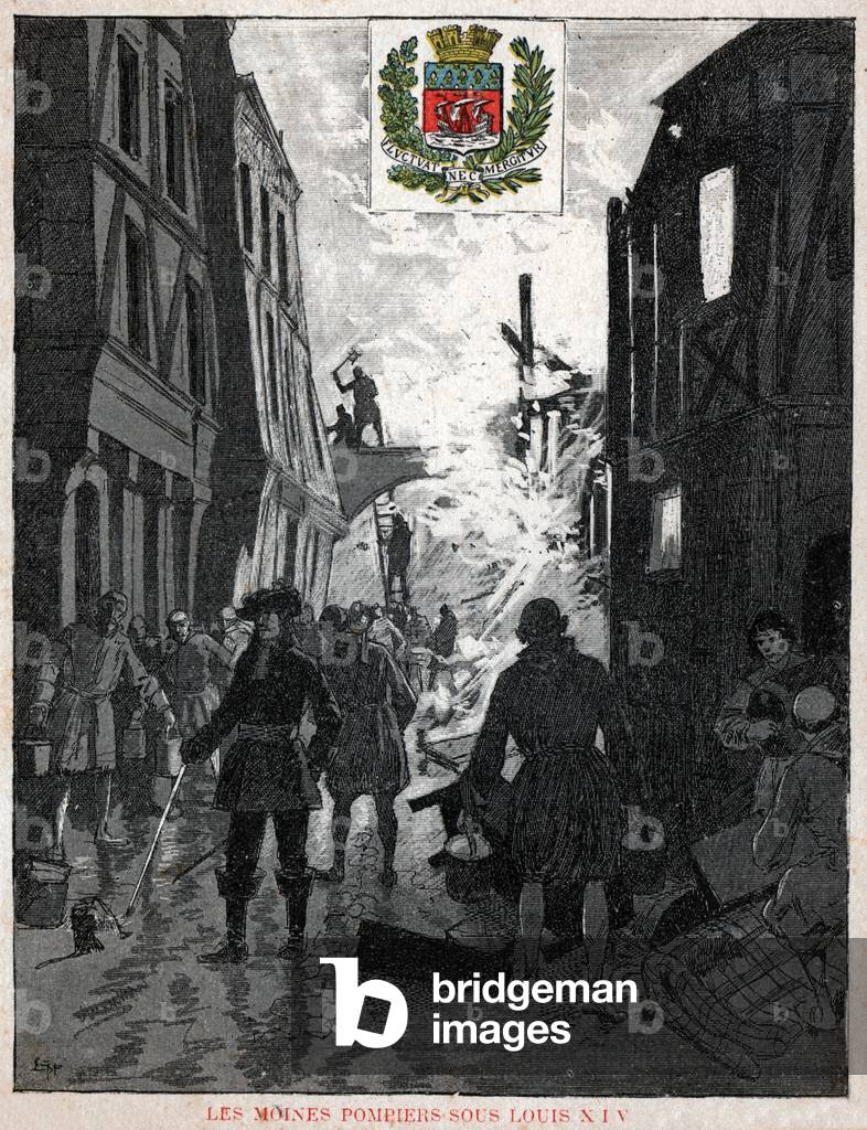 Pompiers a Paris. Firemen in Paris.