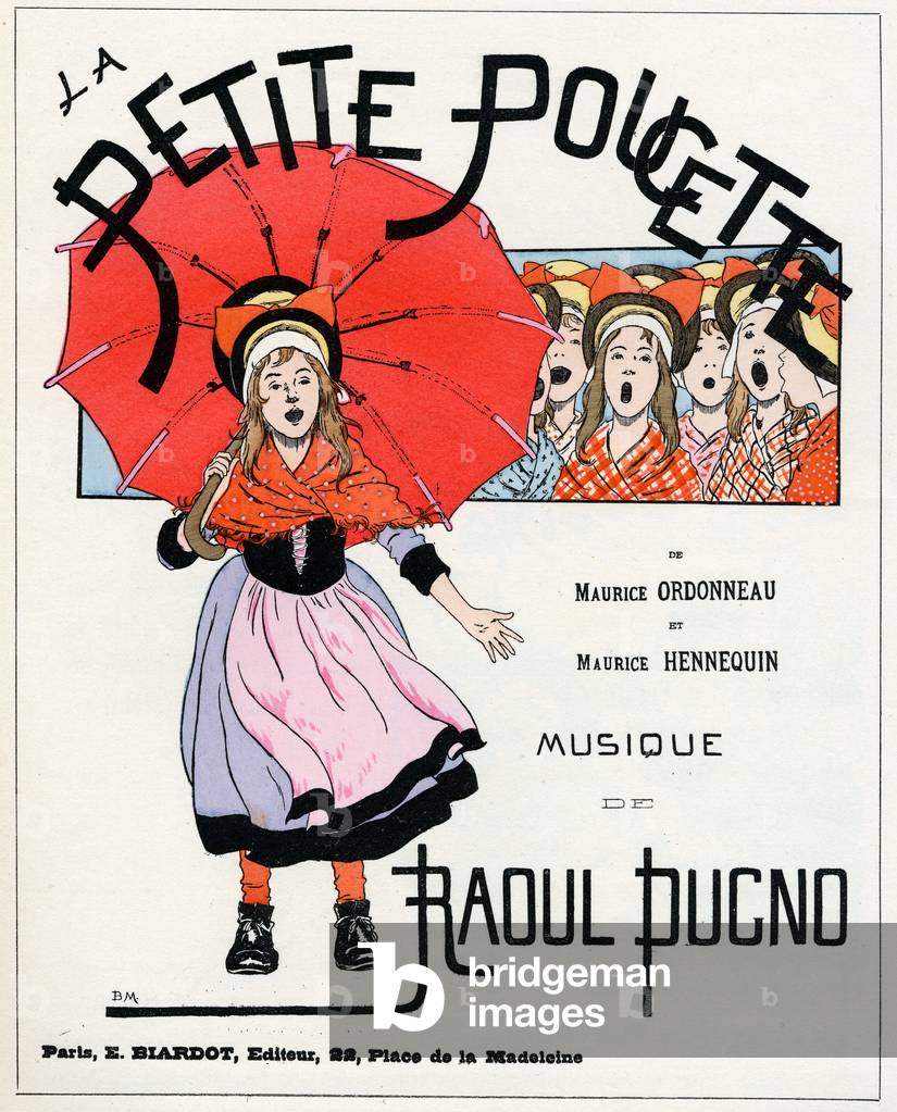Music. Hop O' my Thumb. Cover for a score by Boutet de Monvel, France, 1896. (poster)