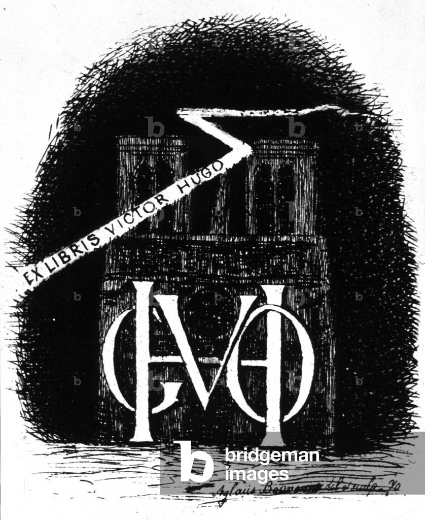 Ex-libris of Victor Hugo, 1870 (engraving)