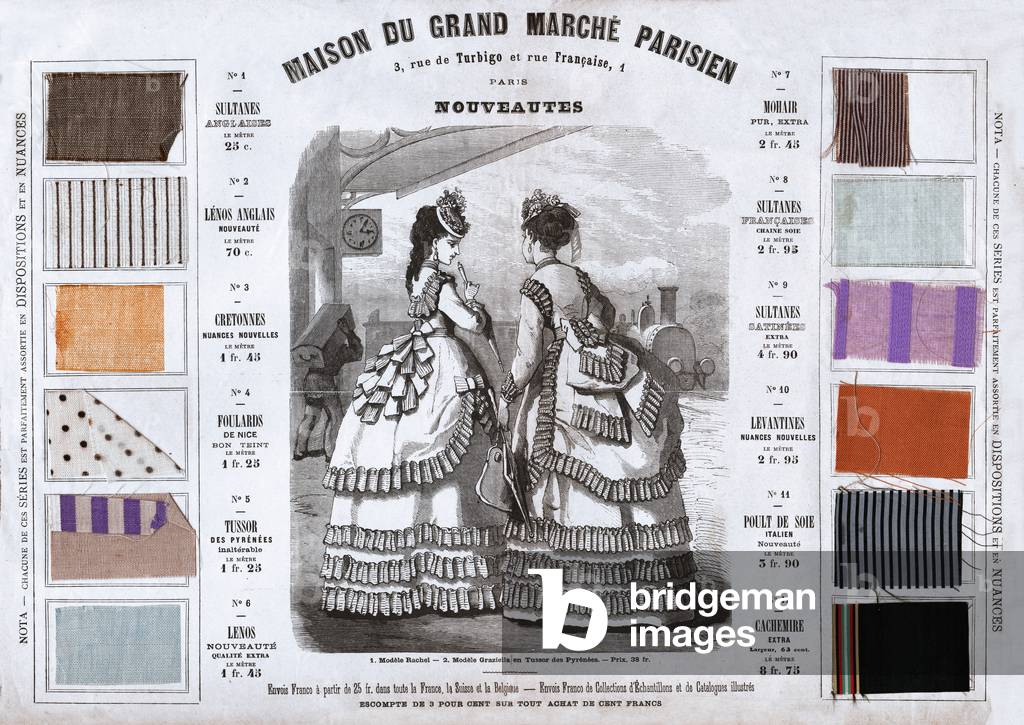 Parisian textile store. (Illustration, ca. 1880)