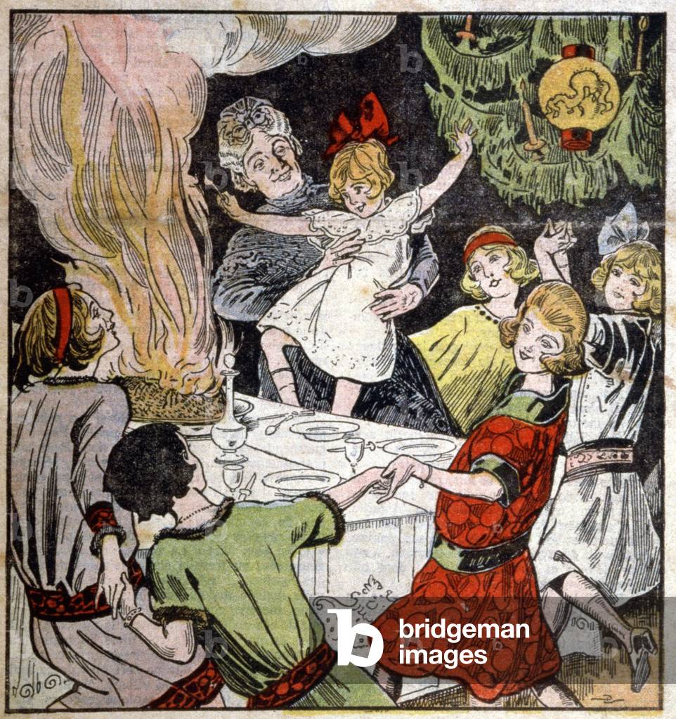 Christmas pudding in England, 1922 (print)
