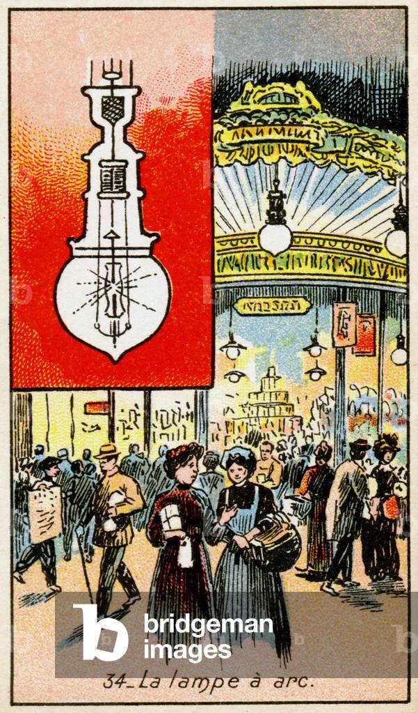 Science. Energy. Arc lamp. Imagery from a series on the Wonder of Electricity, France, c.1910.