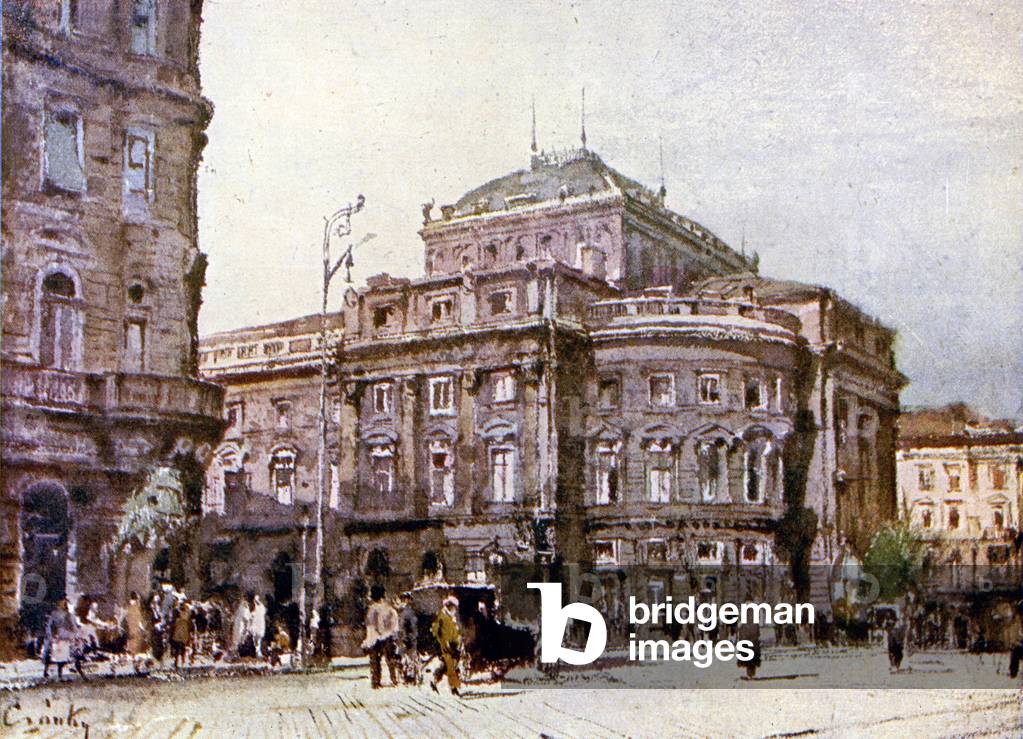 Budapest,the national Theater, c.1930 (illustration)