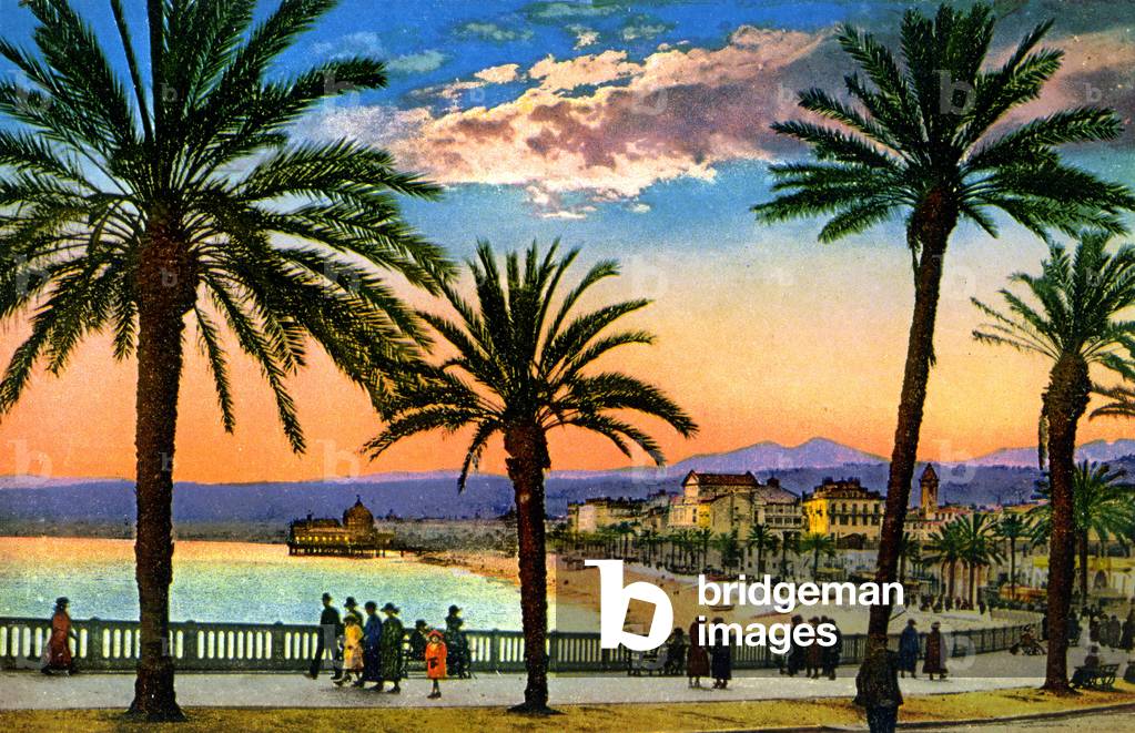 The Promenade des Anglais in Nice, c.1920 (Postcard)