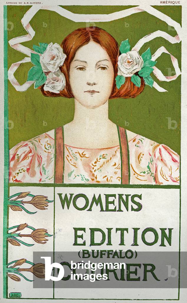 Literature. Womens Edition Buffalo Courier. Poster by A.R. Gifford, USA, c.1895 (poster)