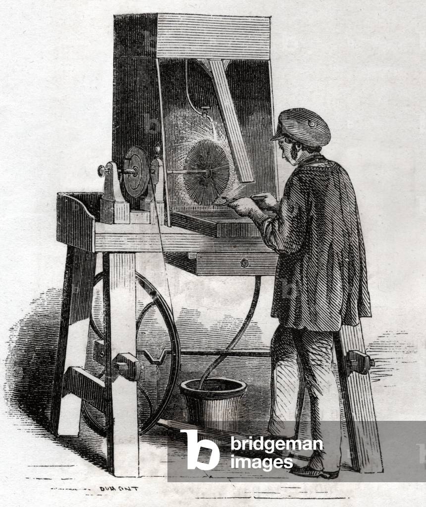 Ouvrier dans l'orfevrerie. Worker in silversmithery.