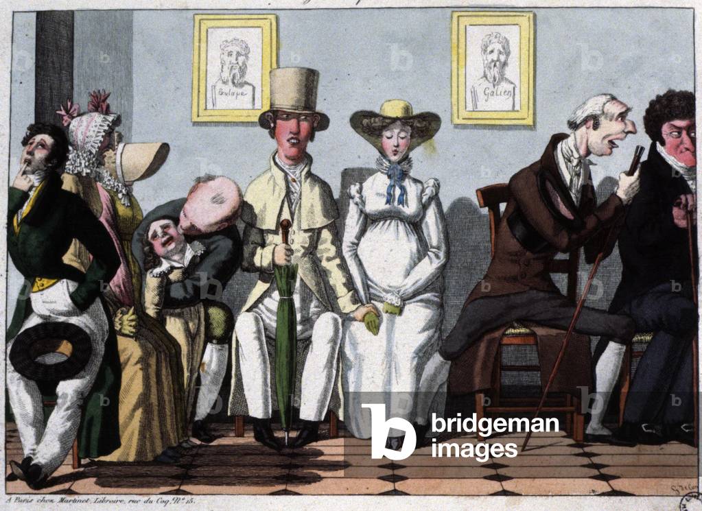 The doctor's waiting room, the pregnant woman, c.1850 (illustration)